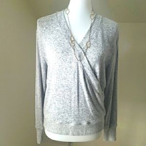 J. Crew 'Supersoft' Gray Surplice Top